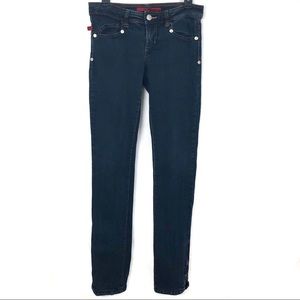 FIRE LOS ANGELES SHAWNA ANKLE ZIP DARK WASH SKINNY LEGGING JEANS. ZERO FLAWS